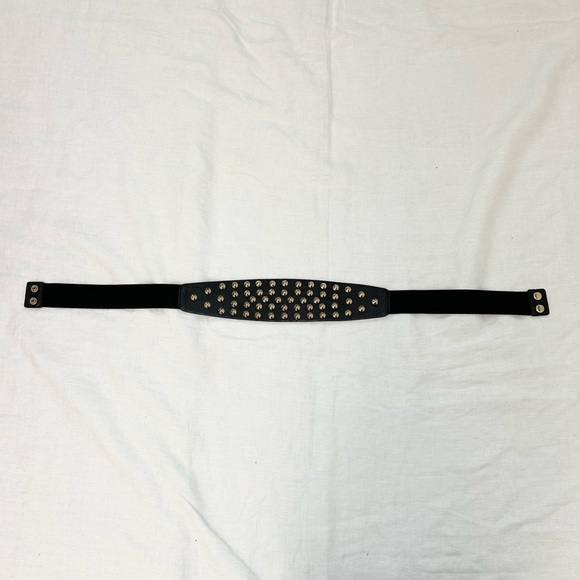 Faux Leather & Elastic Studded Belt - Picture 2 of 7
